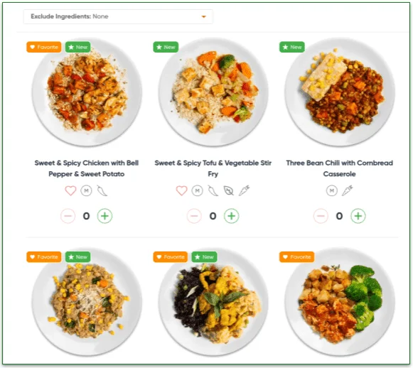 Icons help you find out other diets the meals accommodate