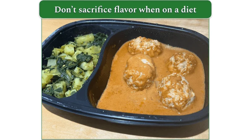 Image of chicken tikka masala heated up in a microwave safe dish