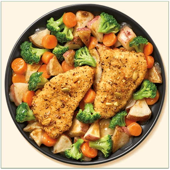 Nutrisystem's Grain-Crusted Pollock with Vegetables