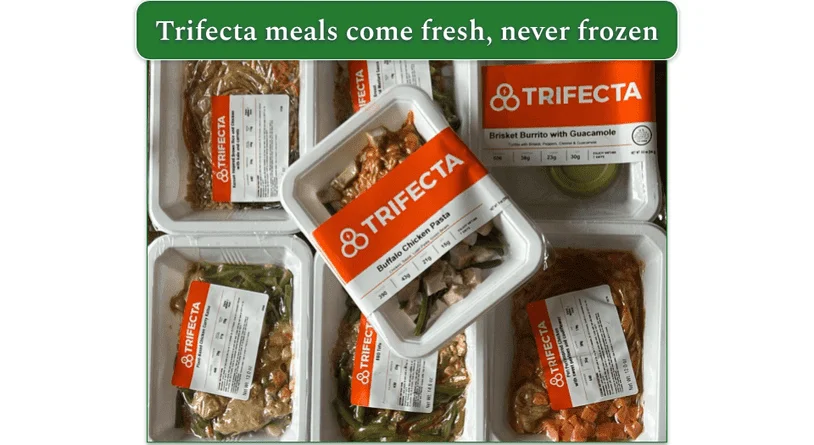 A pile of sealed Trifecta meals