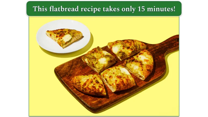 The Basil Pesto & Mozzarella Focaccia Pizza from HelloFresh.