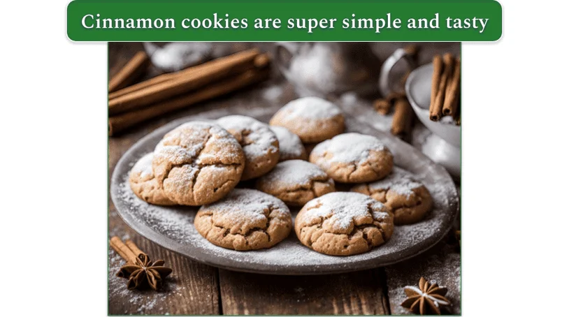 a plate of cinnamon and sugar cookies