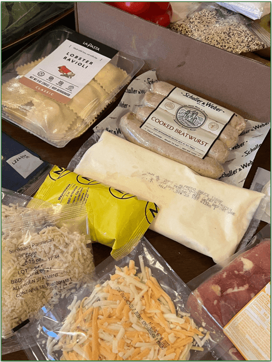 Some ingredients from a package from Marley Spoon