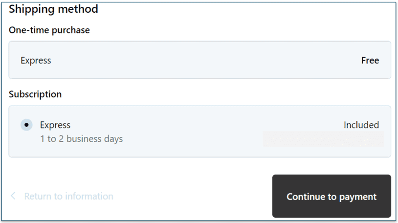 Maev shipping methods