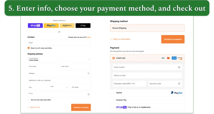 a screenshot of cali raw's checkout screen