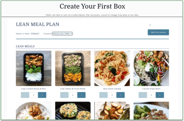 Creating the first box with Muscle Meals to Go