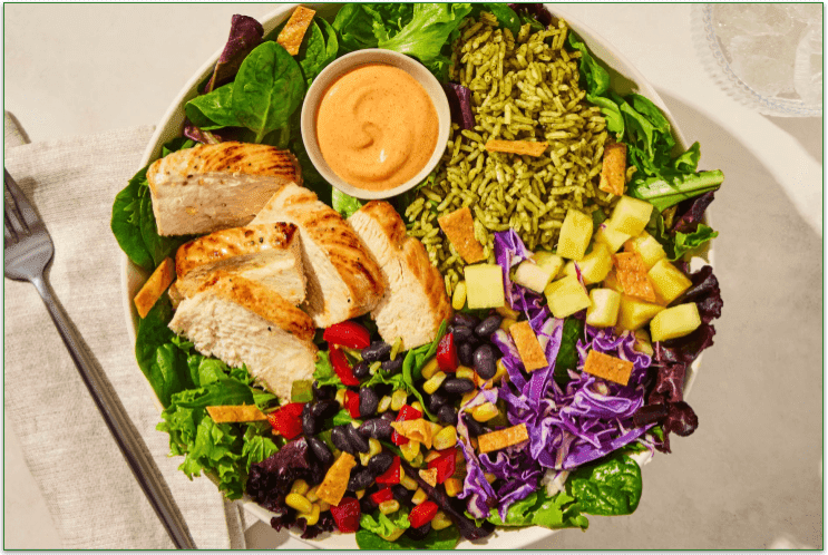 Factor's Chicken Taco Bowl Salad with Arroz Verde, Pineapple & Cilantro-Lime