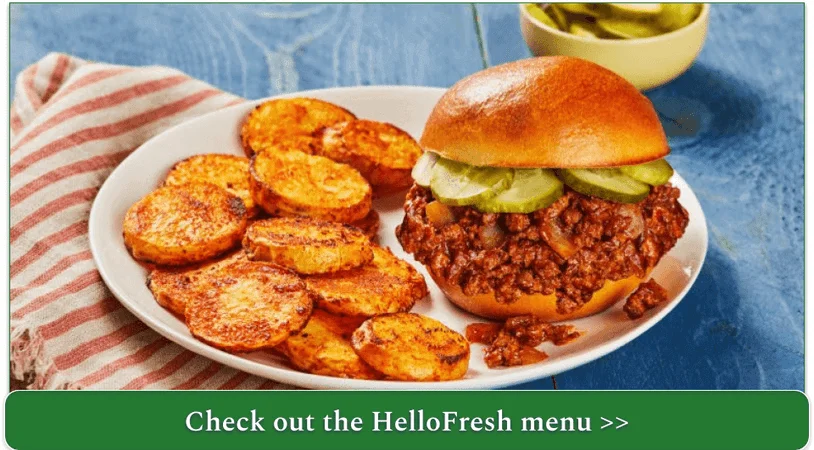 A burger and potato dish that can be made with a HelloFresh meal kit