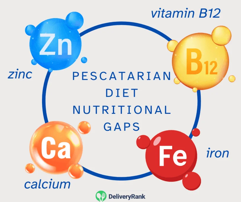 infographic of nutritional gaps in the pescatarian diet