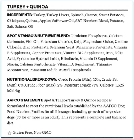 Spot & Tango guaranteed analysis