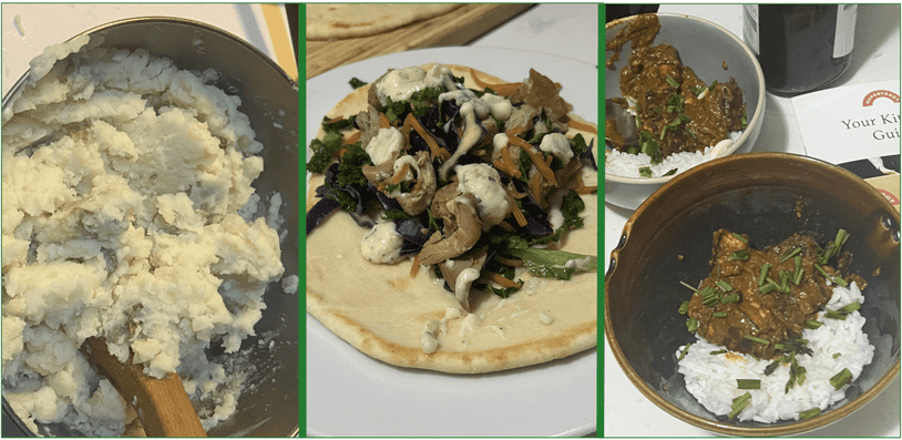 A depiction of three of Hungryroot's recipes.