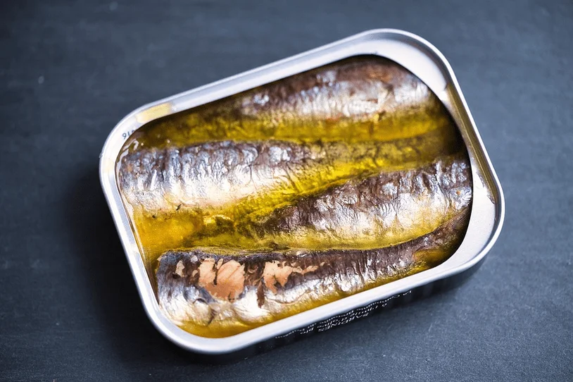 Sardines canned in oil