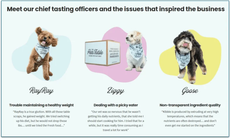 The Pet's Table has 3 taste-testing dogs who approve their recipes