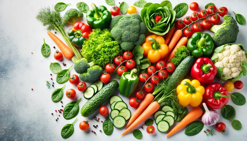 AI-generated image of a collection of fresh vegetables