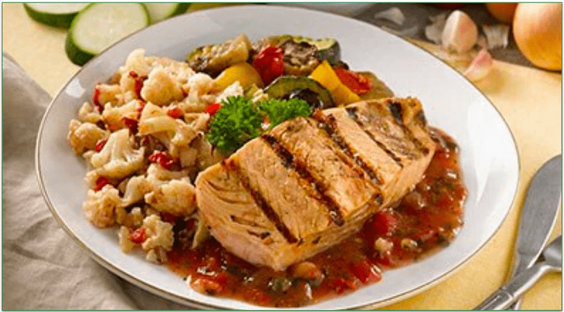 screenshot of BistroMD's Salmon Provencal