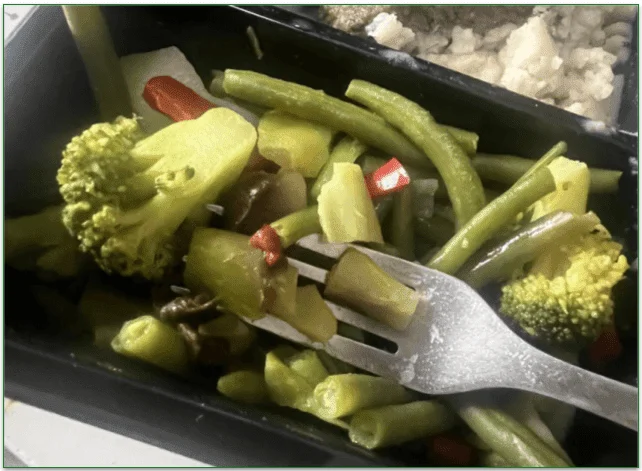 The vegetable mix served with the Asian Steak dish