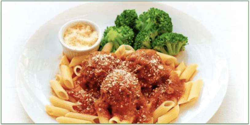 epicured's turkey meatballs with penne