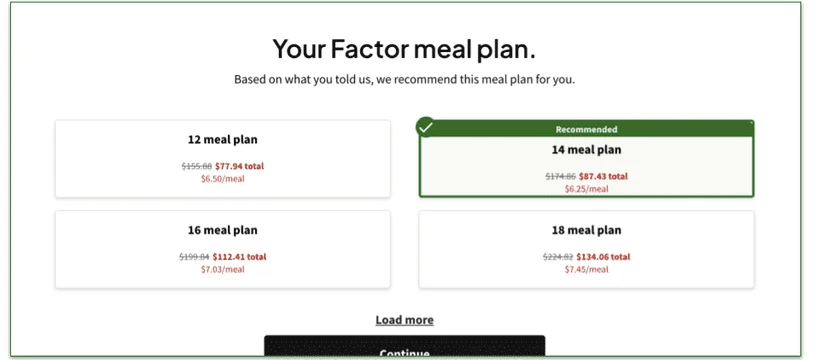Cost-per-serving varies depending on how many meals you order