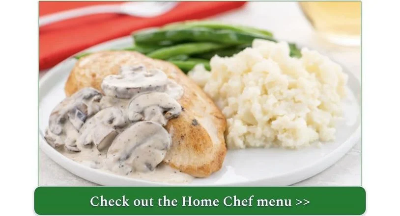 A plate of chicken with mashed potatoes and green beans