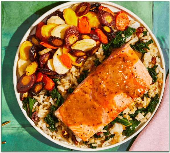 Green Chef's Sockeye Salmon with Orange-Cranberry Sauce