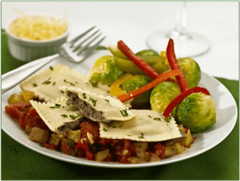 Diet-to-Go's Mushroom Ravioli dish