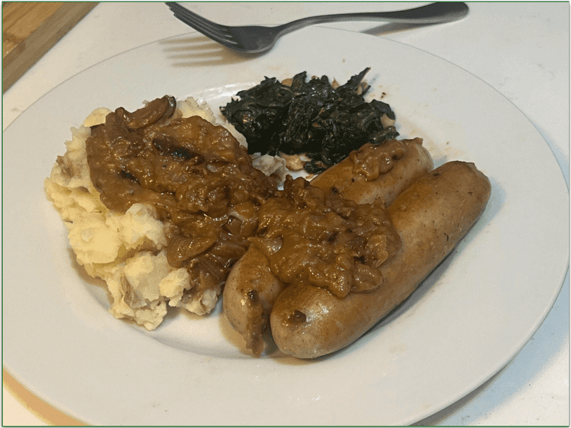 Marley Spoon’s Bratwurst with Caramelized Onion Sauce