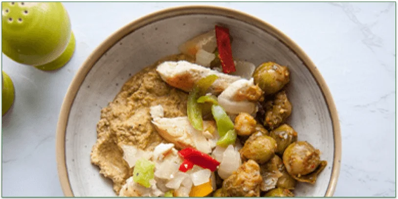 a bowl of Diet-to-Go's Chicken Fajitas