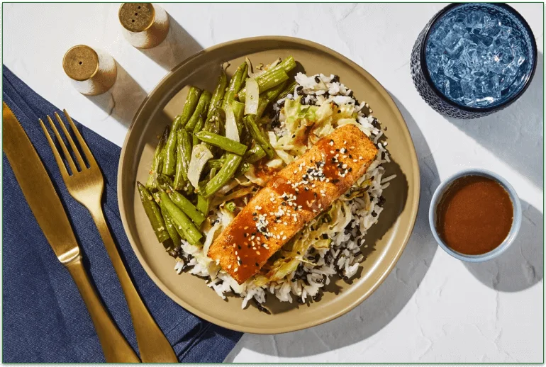 Factor's Ginger Teriyaki Salmon dish