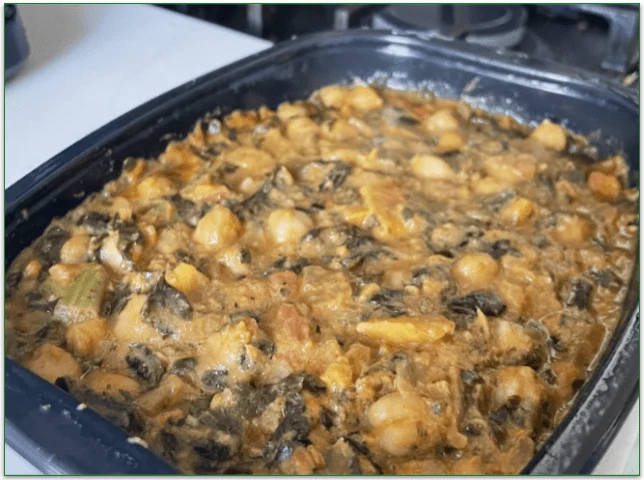 Photo of BistroMD's African Peanut Stew cooked in a microwave container