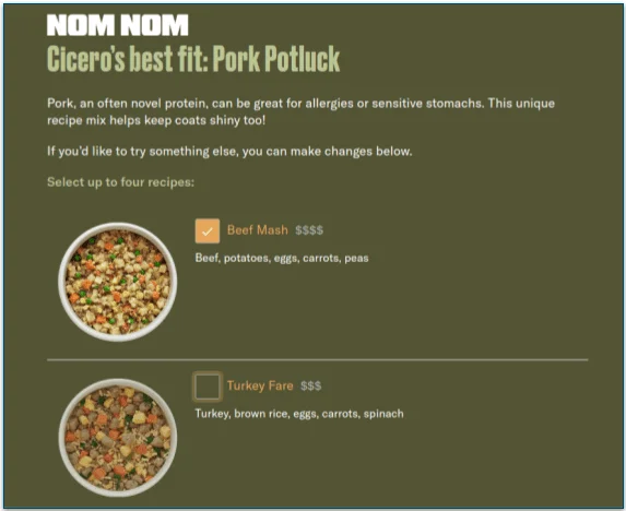 Nom Nom recipe recommendations