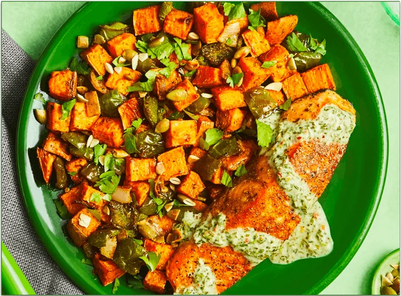 Green Chef's Salmon with Creamy Chimichurri