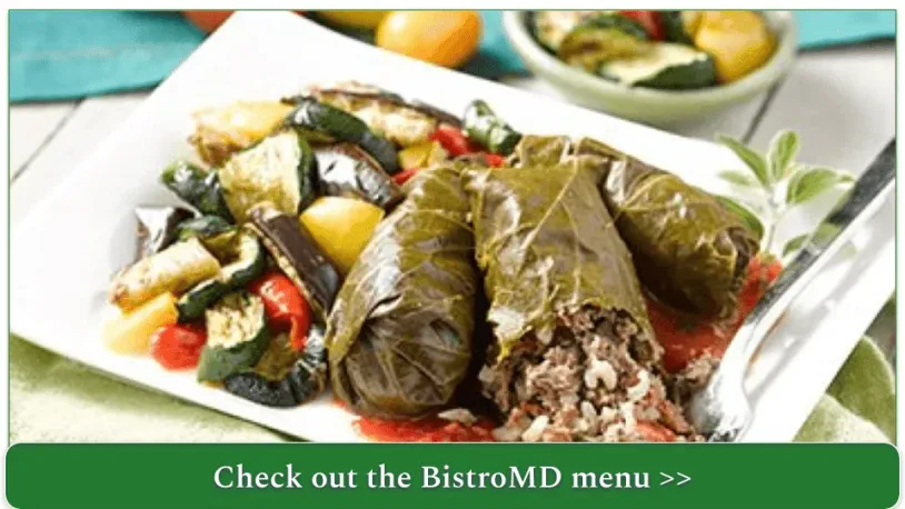 BistroMD's Stuffed Grape Leaves with Tomato Sauce