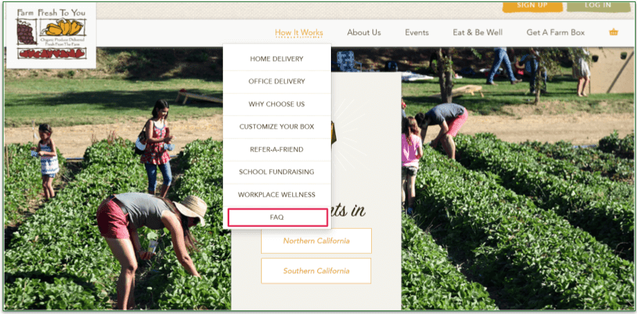 Farm Fresh to You's FAQ section