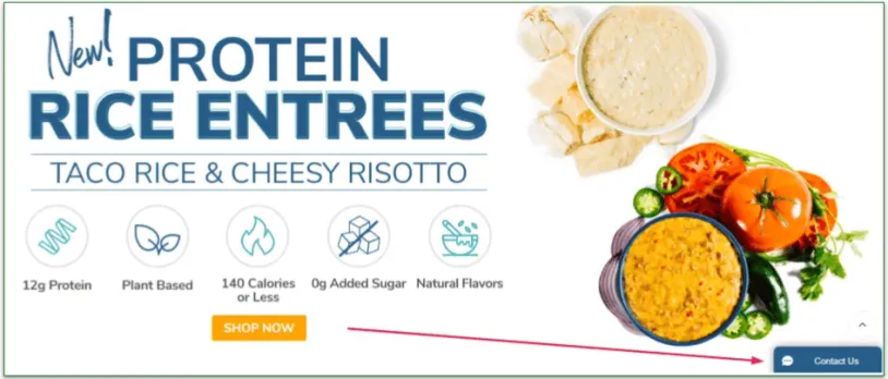 Diet Direct's Contact Us chat bubble