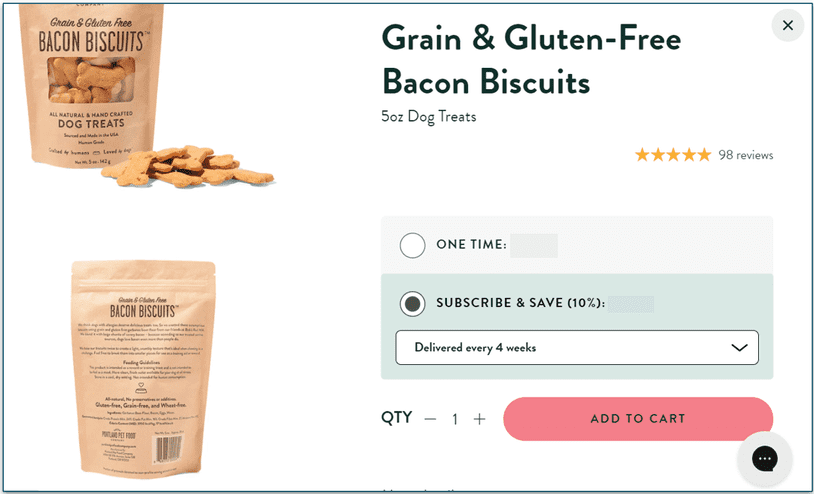 Portland Pet Food Company's product and delivery details