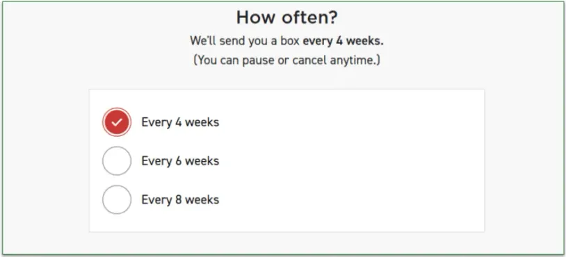 ButcherBox's delivery frequency