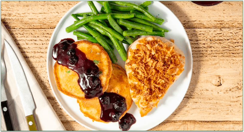Home Chef's Crispy Onion-Crusted Chicken and Jalapeño Cornbread Cakes
