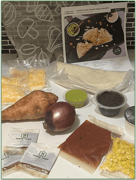 Home Chef’s South-west style roasted veggie quesadilla