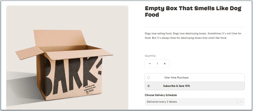 Image of "Empty box that smells of dog food" listing on Bark Food