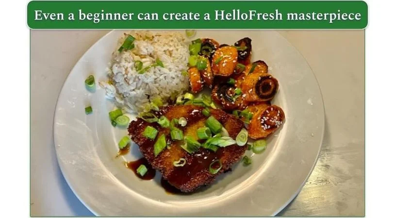 HelloFresh's Pork Katsu with Sesame Roasted Carrots & Ginger Rice