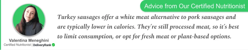Nutritionist quote about turkey sausages