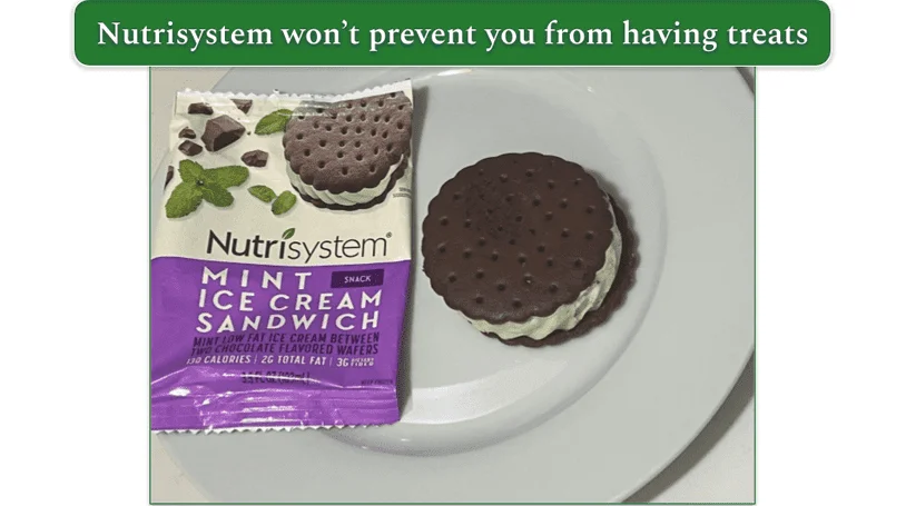 Nutrisystem mint ice cream sandwich