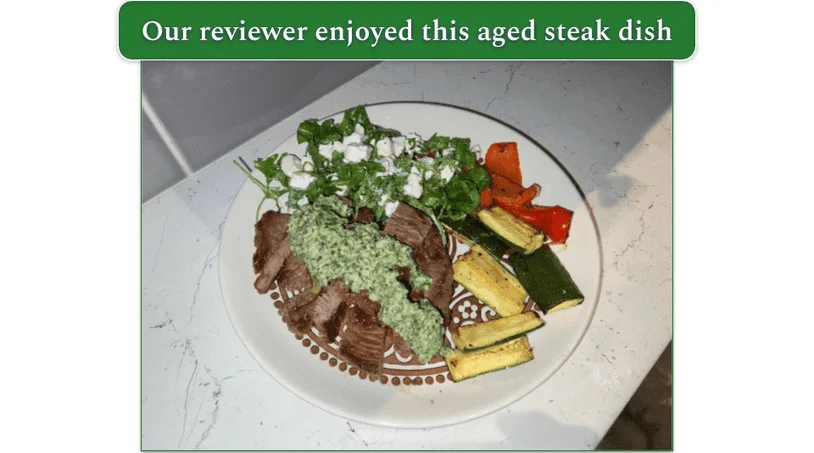 Green Chef 21 Day Aged Rump Steak and Pumpkin Seed Pesto