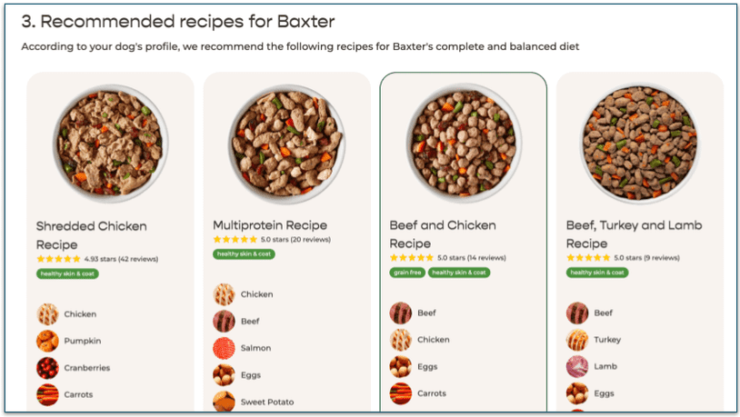 4. Choose your recipes