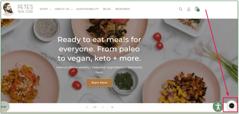 Pete's Real Food's customer service icon