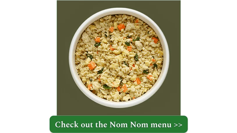 Bowl of Nom Nom's fresh food