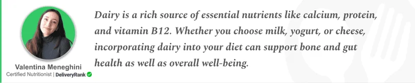Quote from our certified nutritionist about the benefits of different kinds of dairy