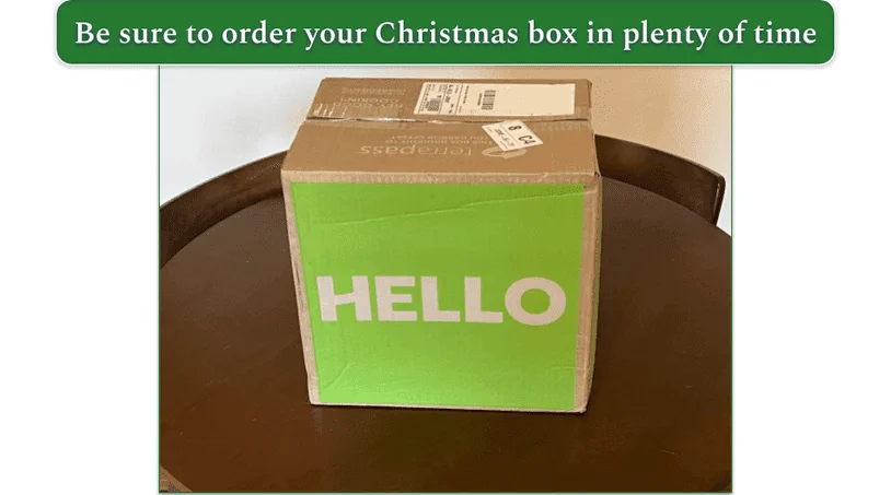 HelloFresh box on a table