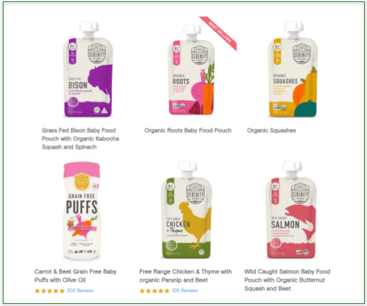 Screen shot of Serenity Kids menu