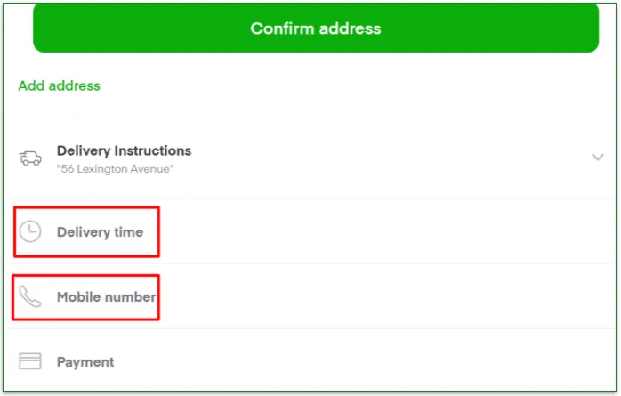 Delivery details people ordering products from Instacart need to specify
